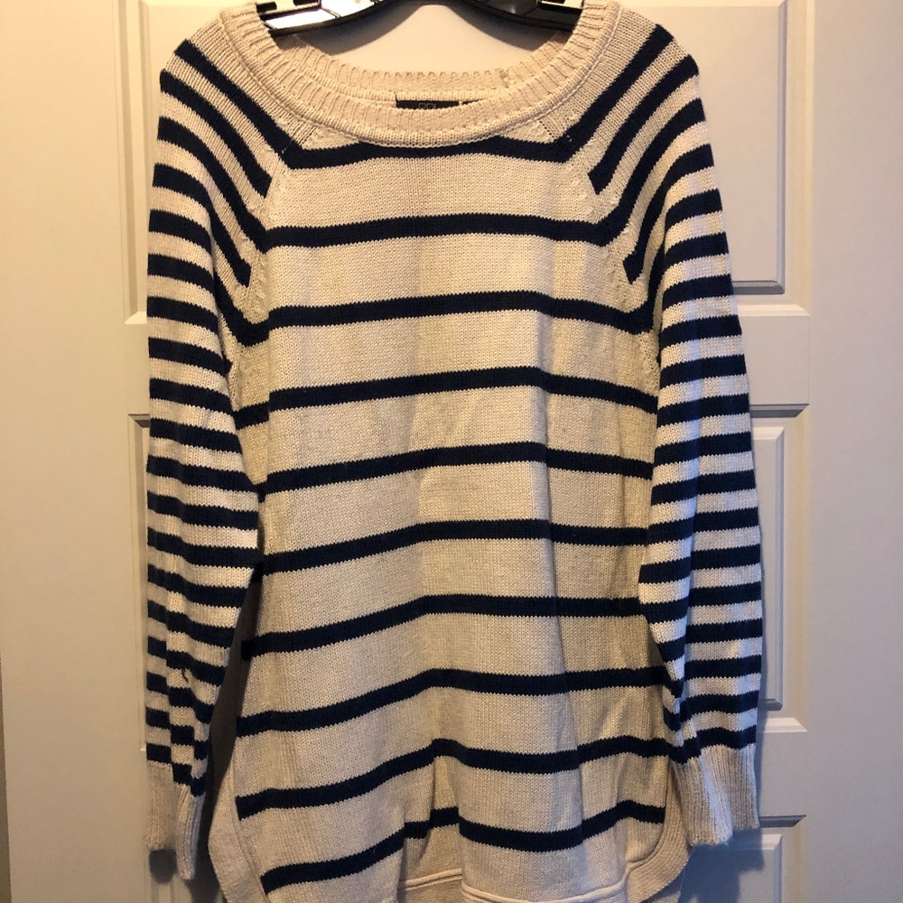 Striped Side-slit Sweater
